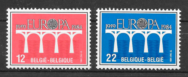 coleccion selos Europa Belgica 1984