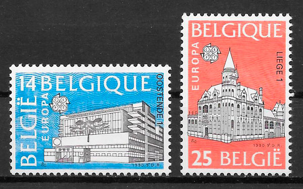 filatelia coleccion Europa Belgica 1990