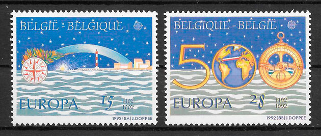 sellos Europa Belgica 1992