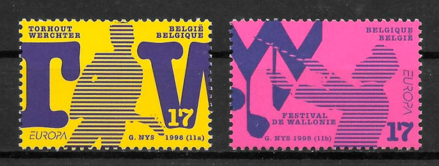 coleccion sellos Europa Belgica 1998