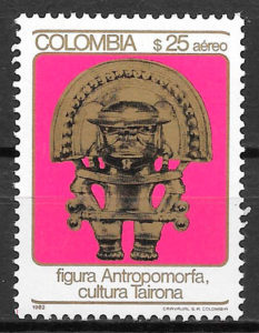 filatelia colección arte Colombia 1982