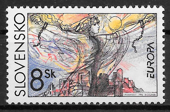 sellos Europa Eslovaquia 1995