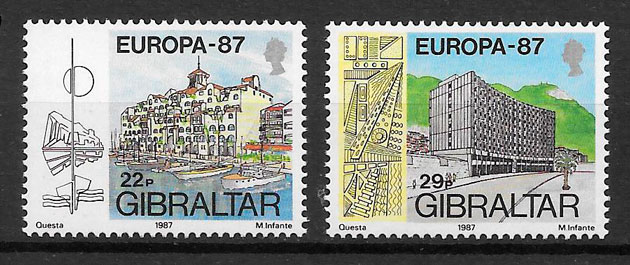 sellos Europa Gibraltar 1987