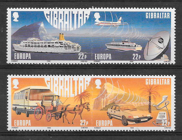 sellos Europa Gibraltar 1988