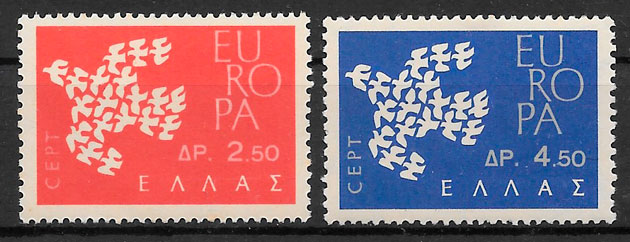 sellos Europa Grecia 1961