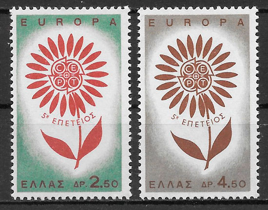 sellos Europa Grecia 1964