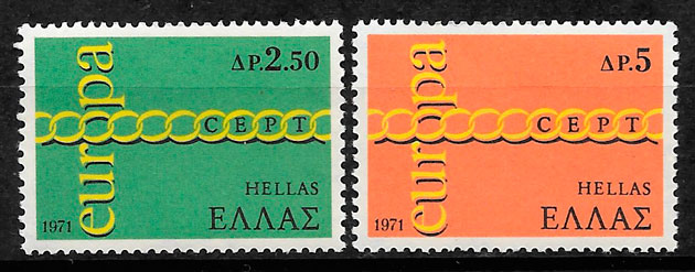 filatelia colección Europa Grecia 1971