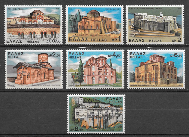 colección sellos arquitectura Grecia 1972