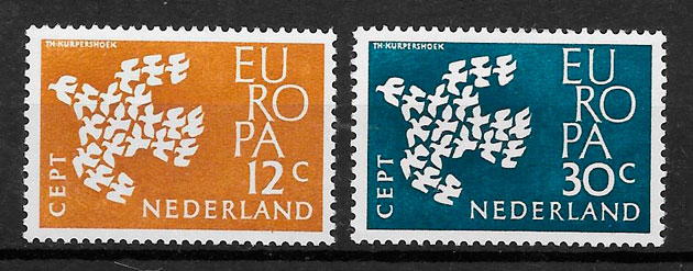 sellos Europa Holanda 1961