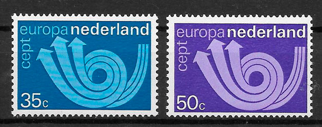 sellos Europa Holanda 1973