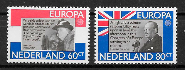 filatelia colección Europa Holanda 1980