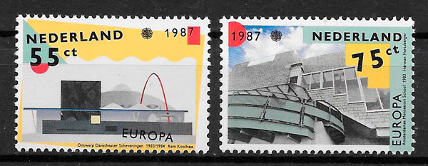 colección sellos Europa Holanda 1987