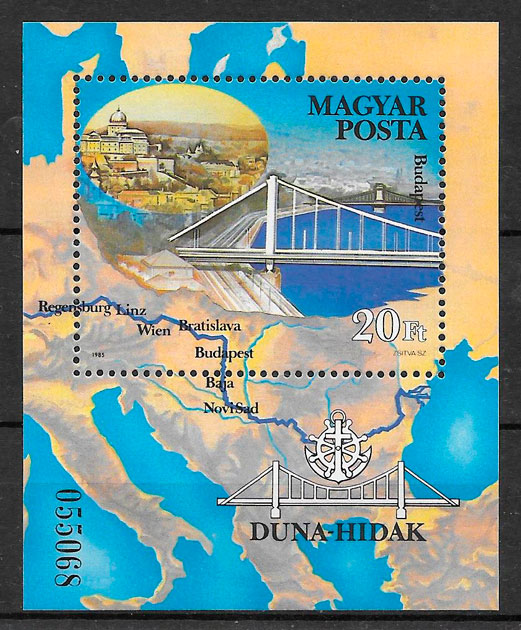 colección sellos arquitectura Hungría 1985