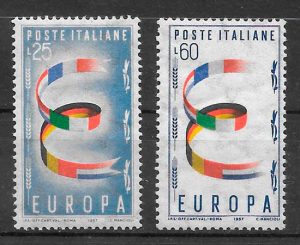 sellos Europa 1956 Italia