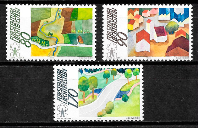 sellos turismo Liechtenstein 1988