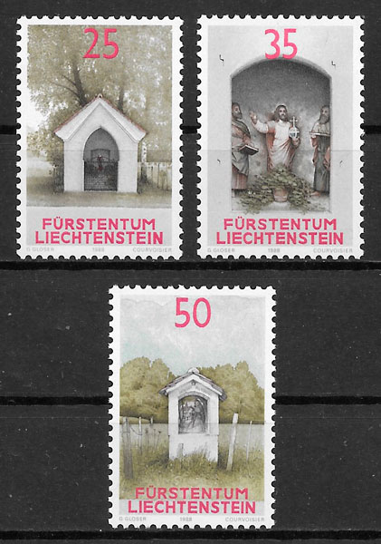 sellos arquitectura Liechtenstein 1988