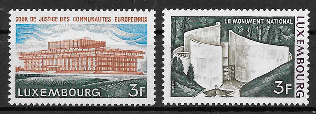colección sellos arquitectura Luxemburgo 1972