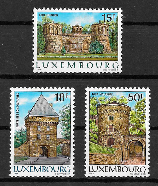 colección sellos arquitectura Luxemburgo 1986 