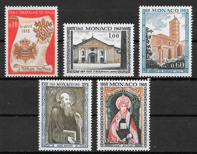 sellos arquitectura Mónaco 1968