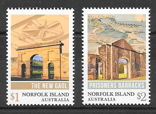 colección sellos arquitectura Norfolk Island 2017