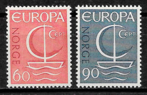 colección selos Europa Noruega 1966