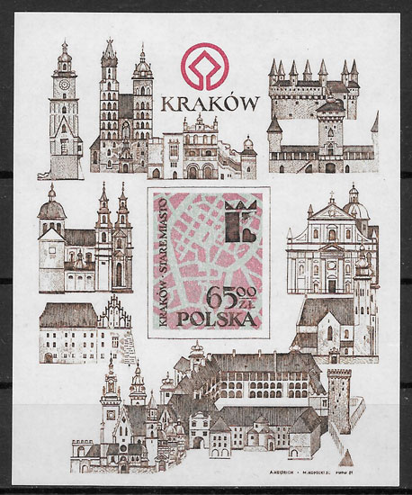 colección selos arquitectura Polonia 1983