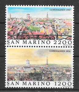 FILATELIA arquitectura San Marino 1987