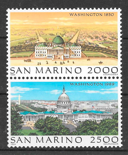sellos arquitectura San Marino 1989