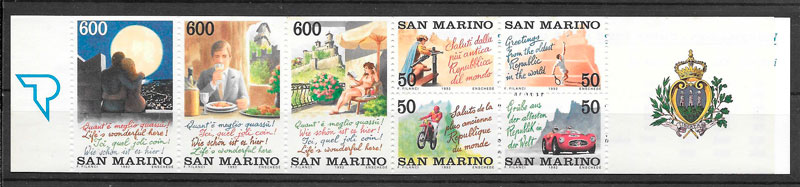 sellos turismo San Marino 1992