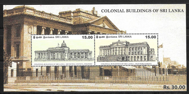 colección sellos arquitectura Sri Lanka 2012