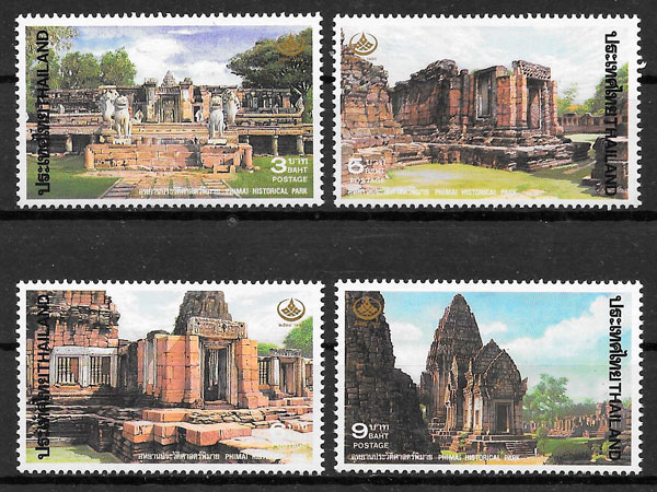 filatelia coleción arquitectura Tailandia 1995