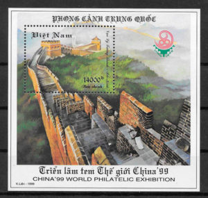 filatelia colección arquitectura Viet Nam 1999