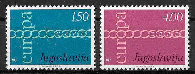 sellos Europa Yugoslavia 1971