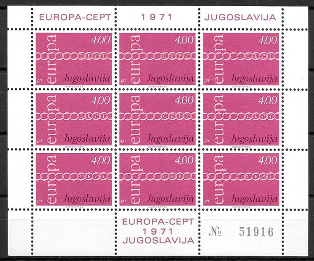 sellos Europa Yugoslavia 1971