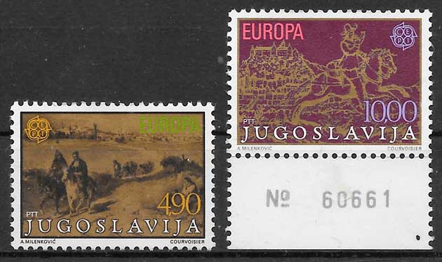 filatelia coleccion Europa Yugoslavia 1977