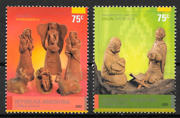 colección sellos navidad Argentina 2003