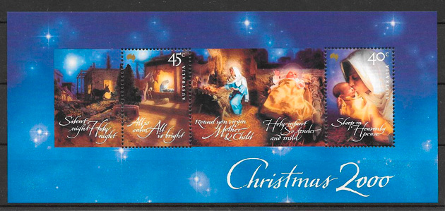 filatelia colección navidad Australia 2000