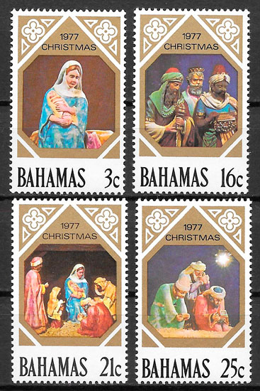 sellos navidad Bahamas 1977