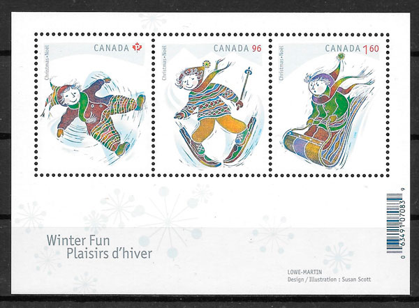 coleccion sellos navidad Canada 2008