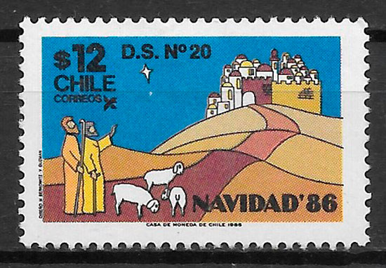 filatelia navidad Chile 1986