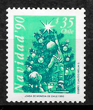filatelia colección navidad Chile 1990