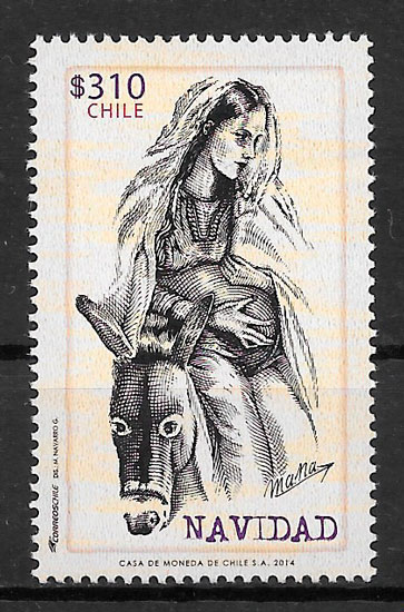 filatelia navidad Chile 2014