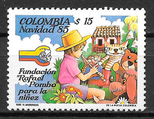 filatelia navidad Colombia 1985