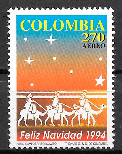 colección sellos navidad Colombia 1994
