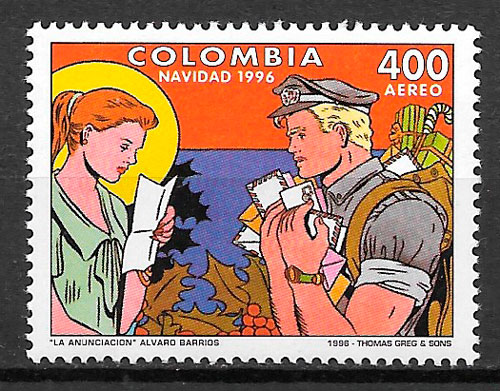 colección sellos navidad Colombia 1996