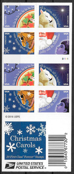 sellos navidad EE.UU 2017