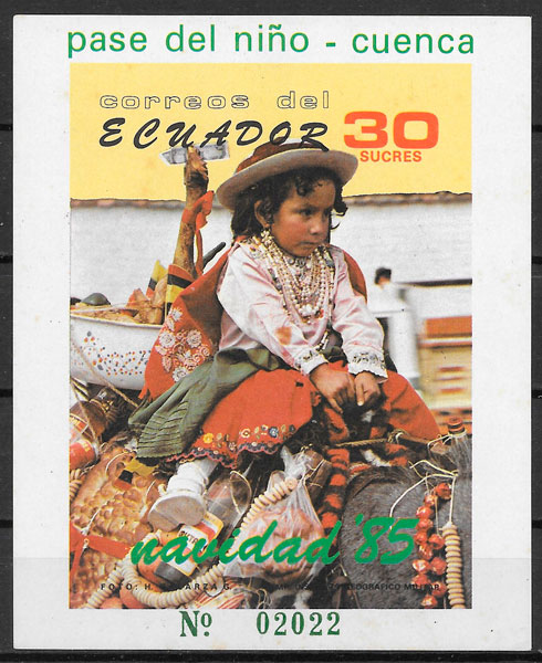 filatelia navidad Ecuador 1985