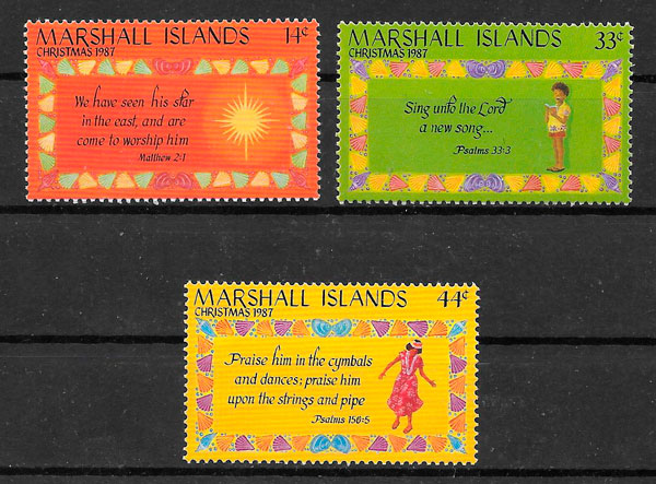 sellos navidad Marshall 1987