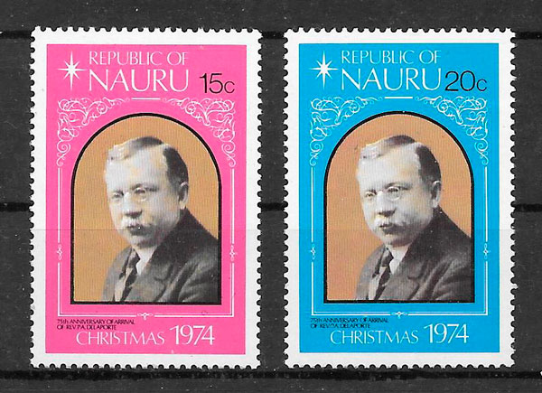 colección sellos navidad Nauru 1974