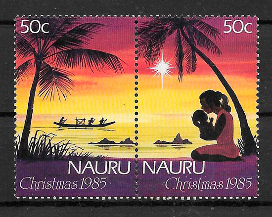 colección sellos navidad Nauru
